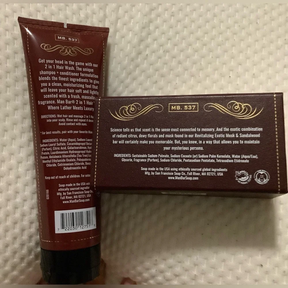 SAN FRANCISCO SOAP COMPANY Musk+ Sandalwood Man Shampoo +Conditional + Soap